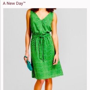 A New Day, green polka dot dress, Size S